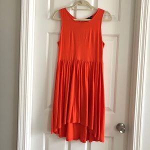 H&M 100% Cotton Orange High-Low Dress